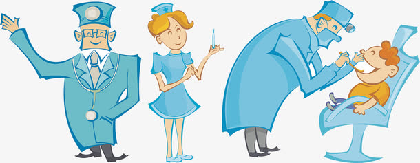 卡通口腔检查医生护士素材免费下载_觅元素