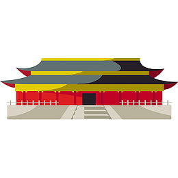 手绘古城楼