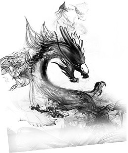 水墨风格墨龙图画