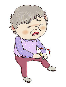 插图老奶奶膝盖病痛难受