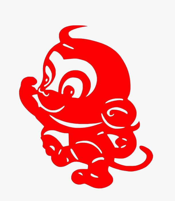 小猴子剪影