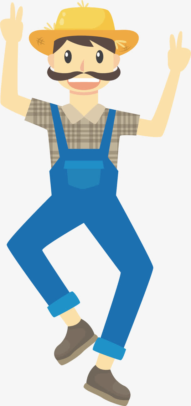 手舞足蹈的小胡子男