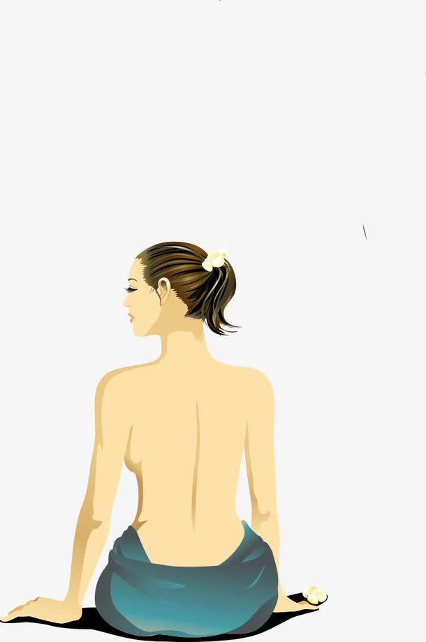 水疗会所美女背影矢量素材免抠素材免费下载_觅元素51yuansu.com