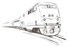 火车手绘插画