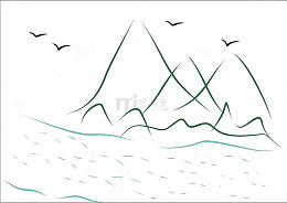 山水线条画