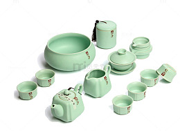 青釉茶具多件套多人使用