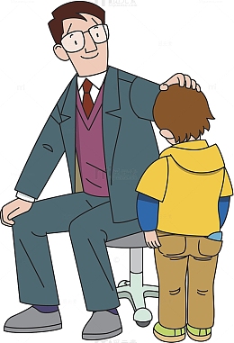 老师教育学生插画