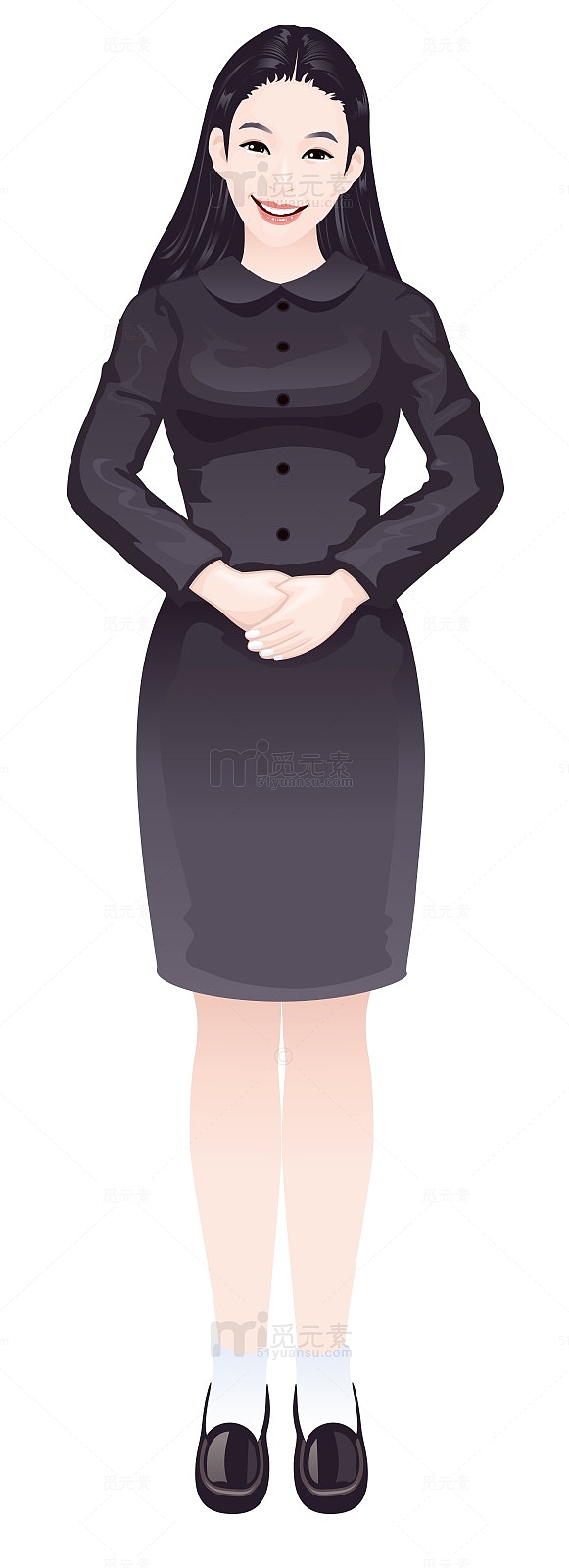 微笑的矢量女人