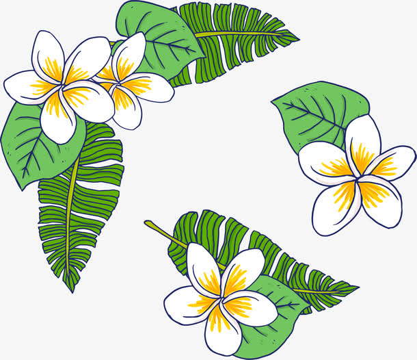 矢量手绘卡通花朵