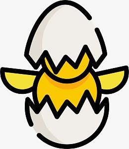 png破壳而出的小鸡pngpng手绘卡通创意小鸡出壳pngpng破壳儿而出的