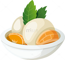 卡通一碗食物