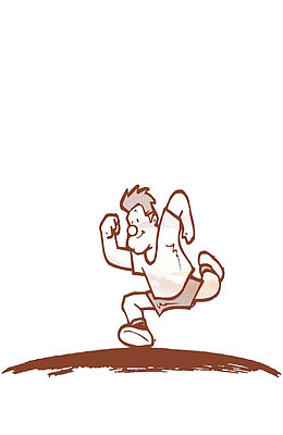 奋力向前跑的人