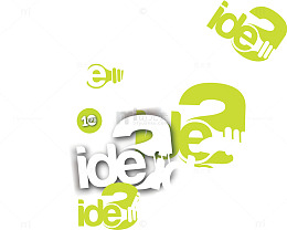idea 绿色 字母 背景装饰图案