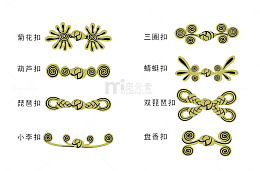 多种款式盘扣平面图