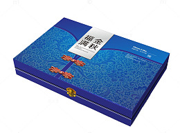 深蓝色福满金秋月饼礼盒
