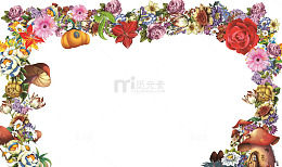 大型鲜花拱门矢量素材