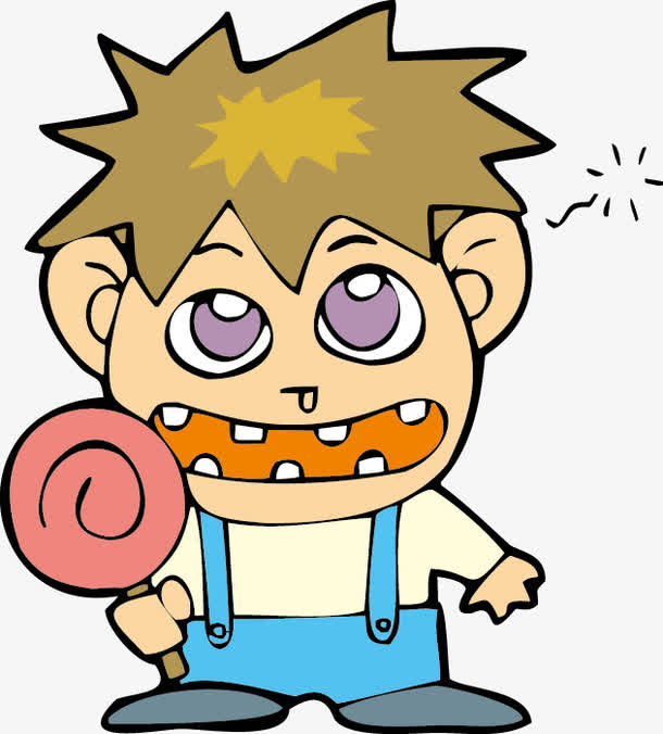 卡通男孩子棒棒糖