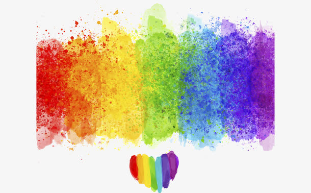 水彩涂鸦彩虹条