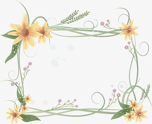 花卉绿叶装饰边框