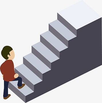 png爬楼梯的人白色aipng绿色台阶图表png卡通台阶儿童插画png商务男人