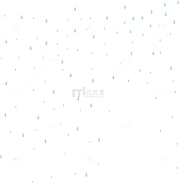 蓝色清新下雨