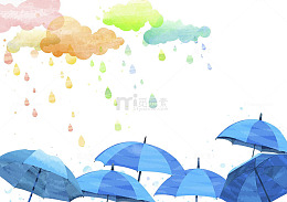 雨天水彩画