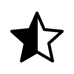 一半黑一半白星星符号图标