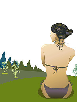 spa裸背美女矢量图