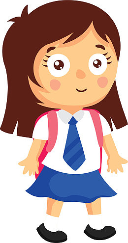 卡通手绘长发女孩