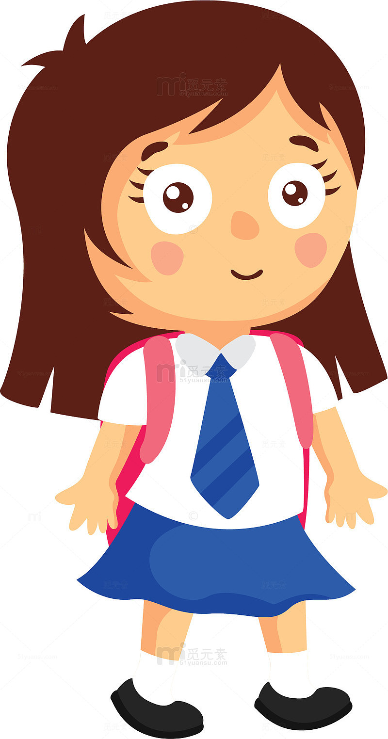 卡通手绘长发女孩