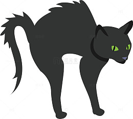 受到惊吓的黑猫