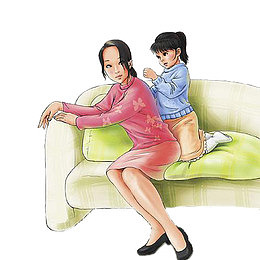 捶背的小孩