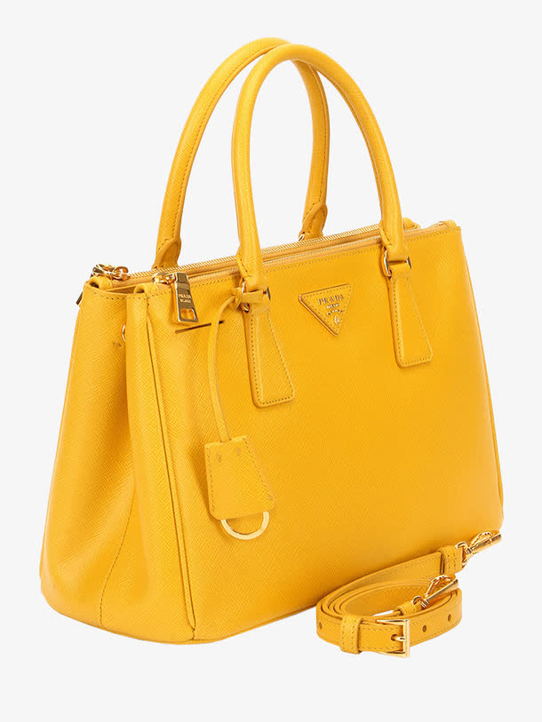 prada黄色真皮女款包包