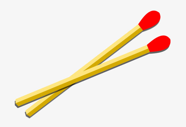 红色的两个卡通火柴