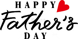 黑色英文父亲节快乐艺术字矢量