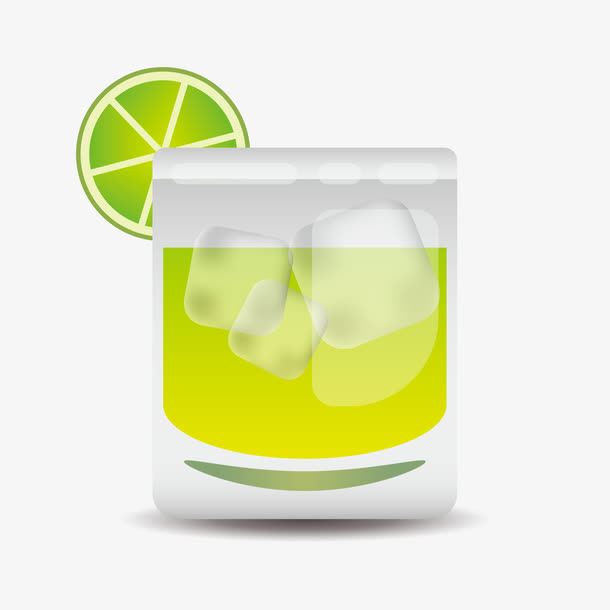 卡通夏日冰饮柠檬水