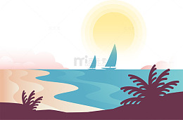 海边清晨的日出