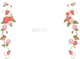 红色花朵边框