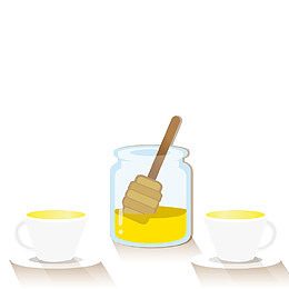 矢量蜂蜜柚子茶