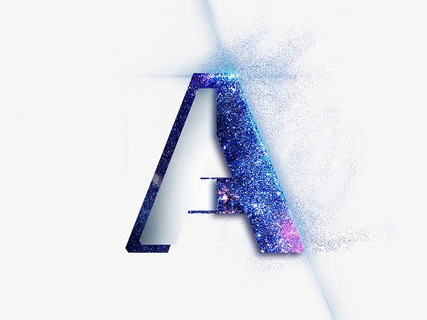 字母A闪光字体设计