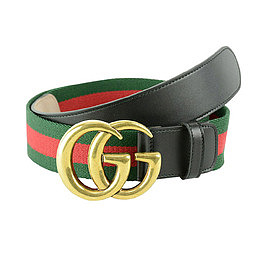 GUCCI编织双G经典logo金属扣腰带