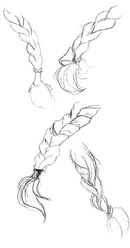 手绘涂鸦麻花辫