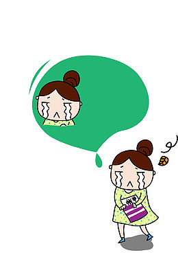 可爱插图没钱的女孩