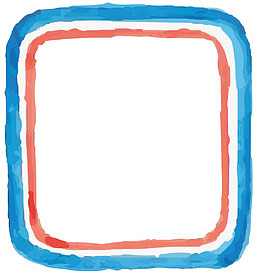 蓝白橙线条边框