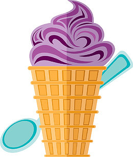 蓝莓冰激凌矢量图