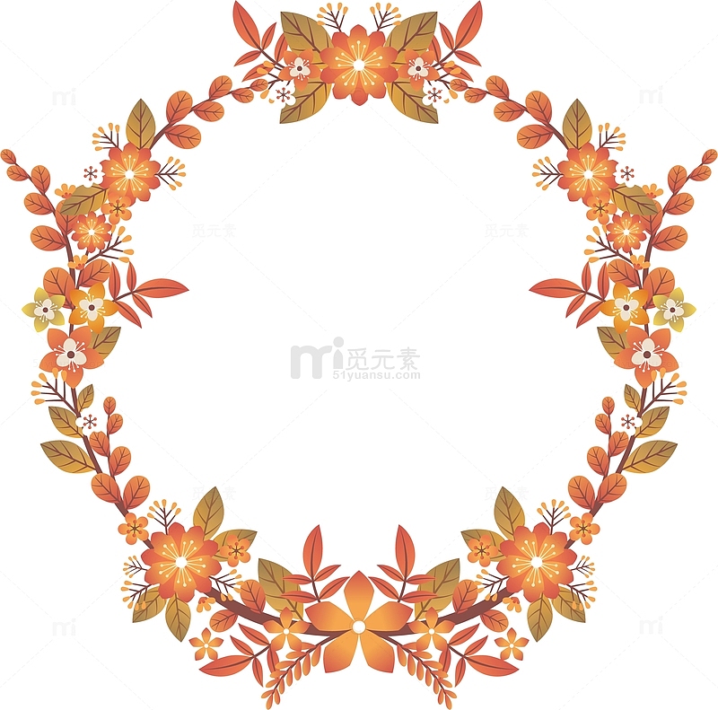 美丽的秋天花藤标题框