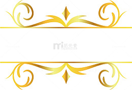 金色花纹装饰标题框
