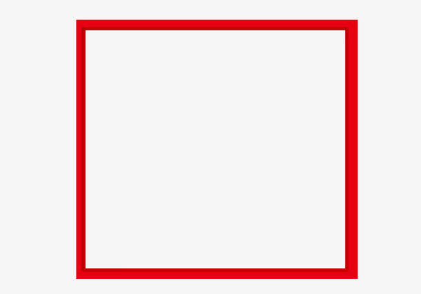 红色简约边框免抠素材