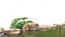湖边石头造型