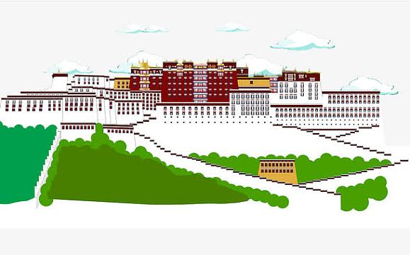 矢量扁平风布达拉宫